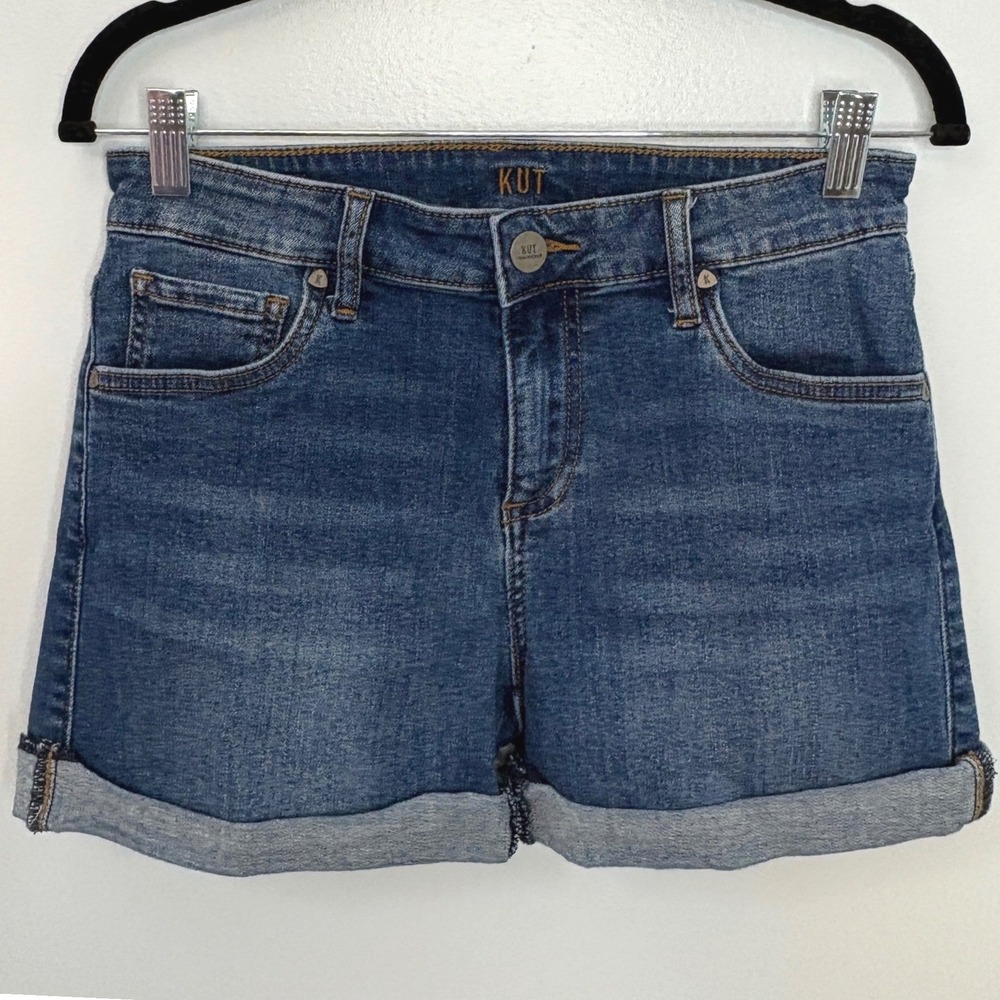 Kut from the Kloth Womens Cuffed Denim Shorts Medium Wash Size 4‎ Womens